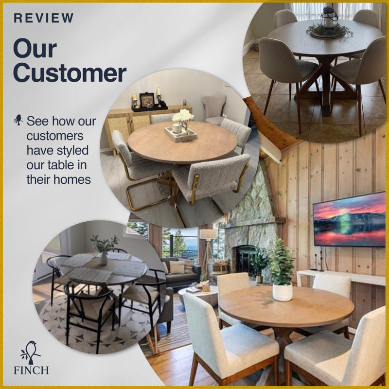 Rustic round dining table set for 6 discount